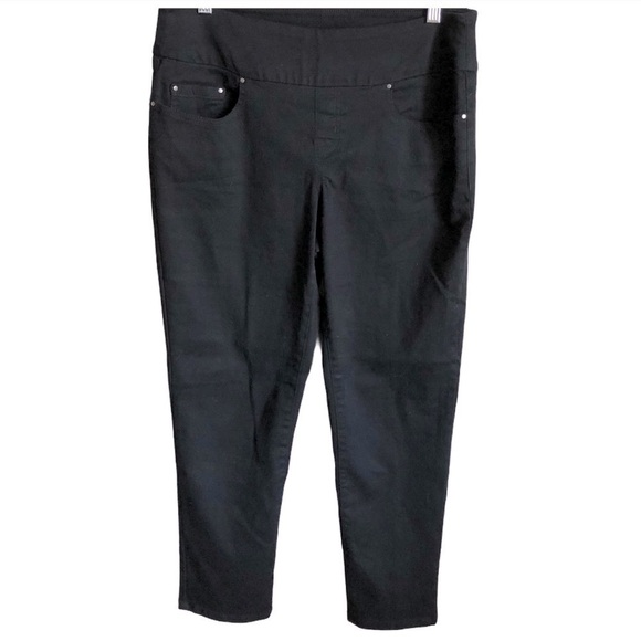 Time & Tru Black Pull on Straight Leg Jeggings - Picture 1 of 7